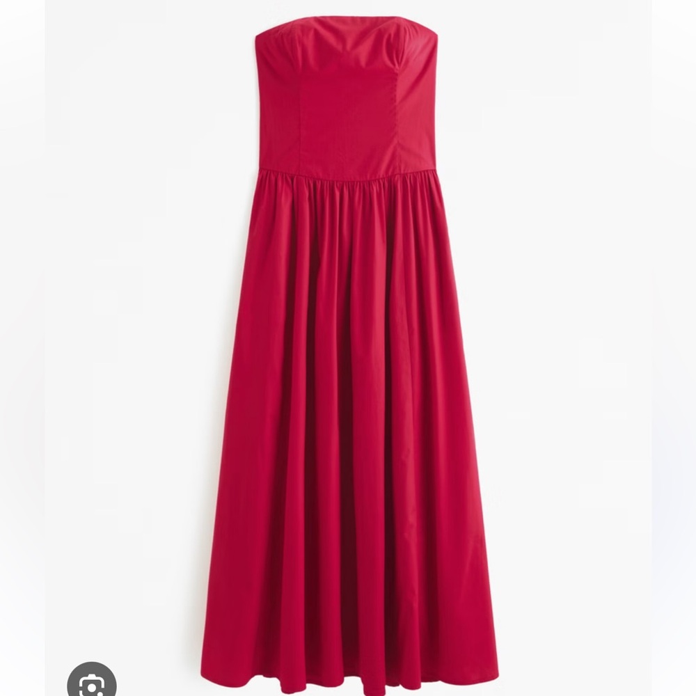 Elegant Red Strapless Dress